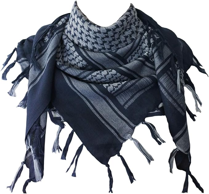 Explore Land Cotton Shemagh Keffiyeh Tactical Desert Scarf Neck Head Wrap with Tassel for Men Women