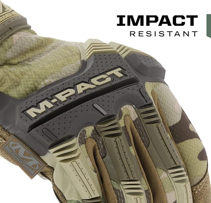 Mechanix Wear: M-Pact Tactical Gloves with Secure Fit, Touchscreen Capable Safety Gloves for Men, Work Gloves with Impact Protection and Vibration Absorption (Camouflage - MultiCam, XX-Large)