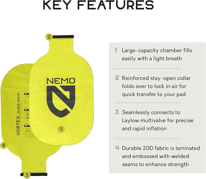 Nemo Equipment Vortex Pump Sack Sleeping Pad Pump - One Size - Lumen