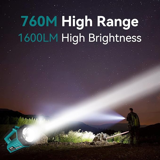 SUNREI Rechargeable LED 2000LM Flashlight, 8 Light Modes Portable Camping Lantern, 18000mAh Power Bank, IP67 Waterproof for Emergencies Power Outages, Hurricane Emergency, Hiking, Home, etc