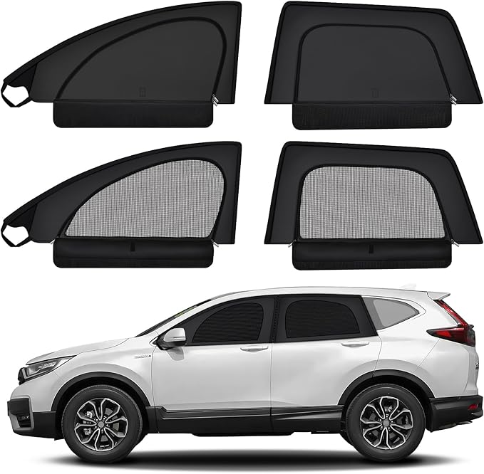 ZATOOTO Car Window Shades for Honda CR-V 2017-2022 Car Window Covers Blackout | Double-Layer with Zipper | Airflow and Privacy CR-V Window Screen with Storage Bag for Camping Napping Traveling