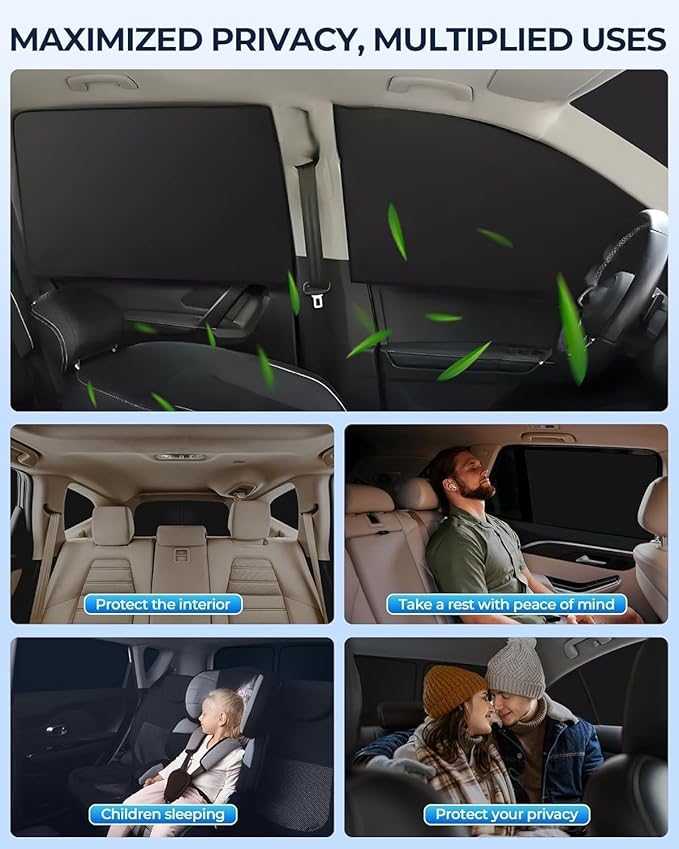for Jeep Grand Cherokee 2011-2021 Car Window Shades, 8pcs Privacy Sun Shade Set for Front Windshield Side and Rear Windows, Full Window Covers Keeps Vehicle Cool for Camping Napping