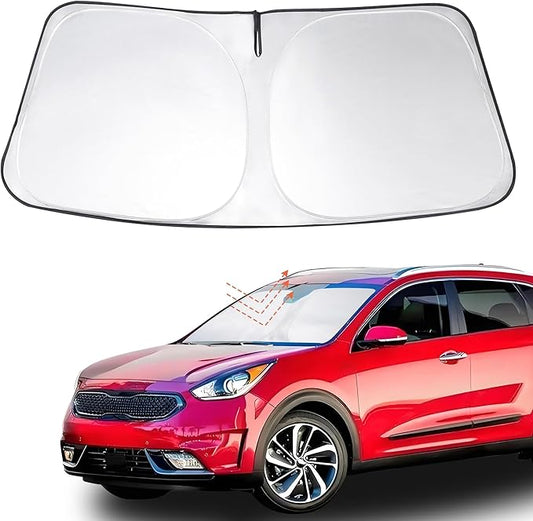 Windshield Sun Shade Custom Fit 2017 2018 2019 2020 2021 2022 Kia NIRO Accessories Foldable Sunshade Sun Blocker Front Window Shades Covers Keep Car Cooler