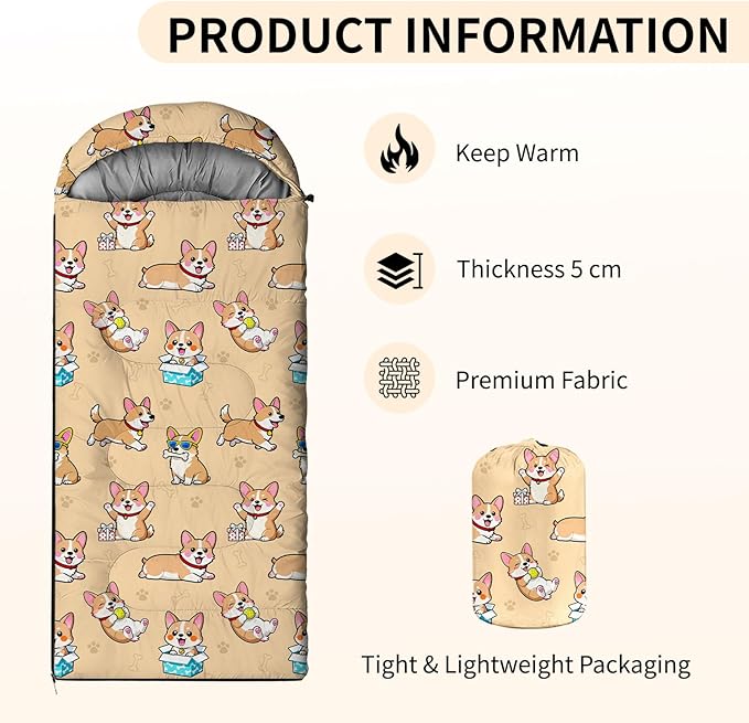 Camping Sleeping Bags, Lightweight Waterproof Sleeping Bag and Compact with Compression Sack for Outdoor