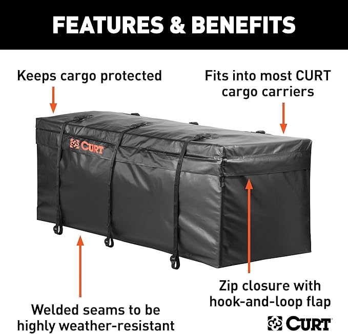 CURT 18210 Cargo Bag, Black Vinyl, 56-Inch x 18-Inch x 21-Inch