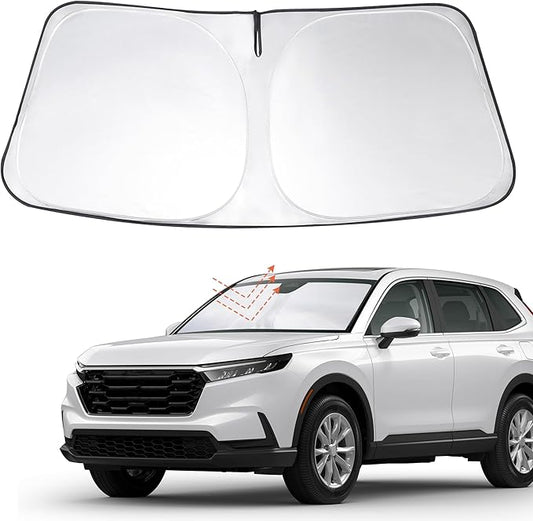 Windshield Sun Shade Custom Fit 2023 2024 2025 2026 Honda CRV SUV, LX, EX, EX-L, Sport Hybrid, Touring Accessories Foldable Sunshade Sun Blocker Front Window Shades Covers