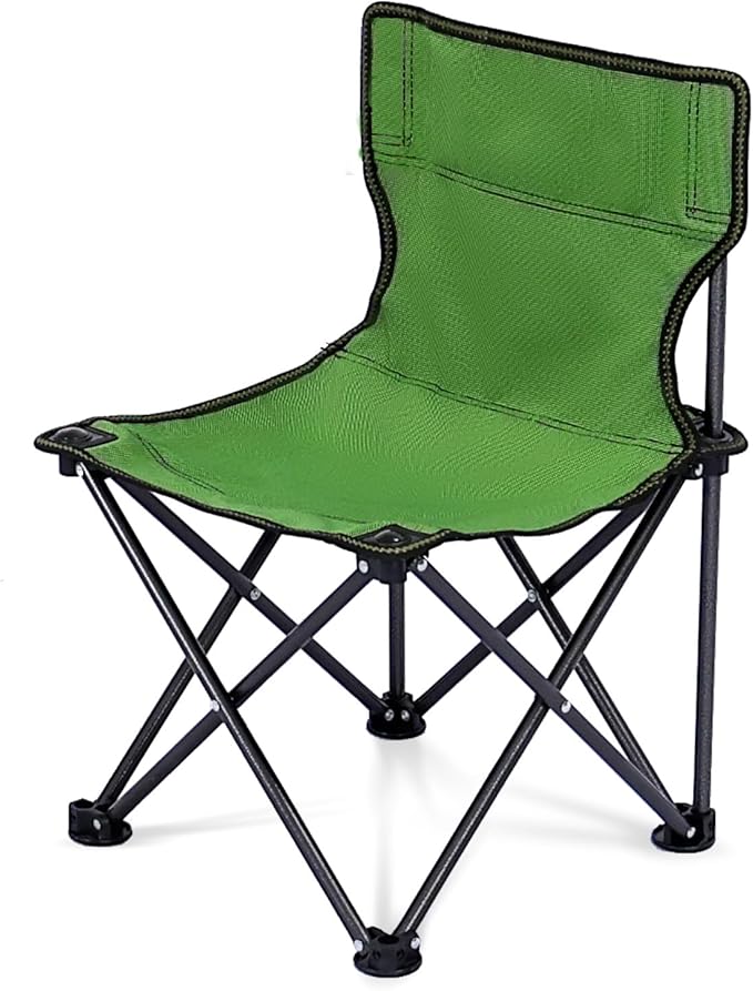 Byliable Kids Camping Chair, Kids Folding Chair for Outdoor, Lightweight Backpacking Chair, Armless Foldable Lawn Chair for Outdoor Camping Hiking Beach Sports and Picnic, Green, with Carry Bag