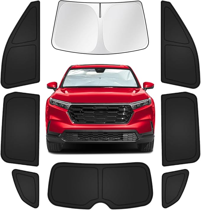 for Honda CRV 2023-2025 Car Window Shades, 8pcs Privacy Sun Shade Set for Front Windshield Side and Rear Windows, Full Window Covers Keeps Vehicle Cool for Camping Napping