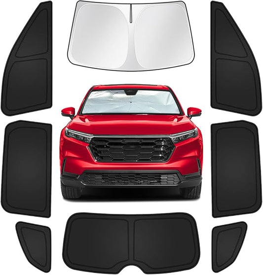for Honda CRV 2023-2025 Car Window Shades, 8pcs Privacy Sun Shade Set for Front Windshield Side and Rear Windows, Full Window Covers Keeps Vehicle Cool for Camping Napping