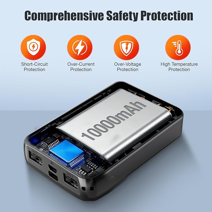5V2A 10000mAh Battery Pack for Electric Heated Camping Chair, Heated Blanket, Heated Hunting Seat Pad, Heated Sleeping Bag USB Power Bank for Camping Work Battery Pack