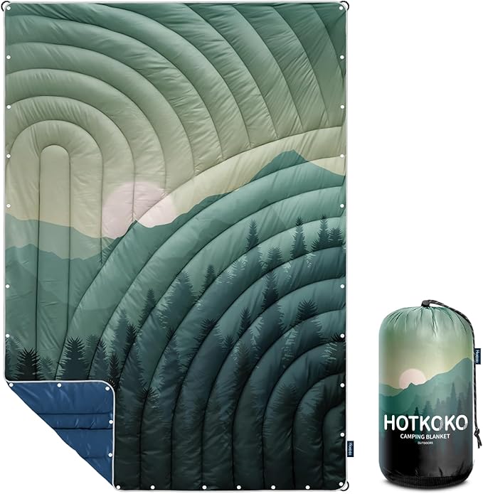 Camping Blanket,Lightweight Puffy Printed Camping Blanket Packable Outdoor Blanket for Camping,Traveling, Stadium, Hiking, Picnics