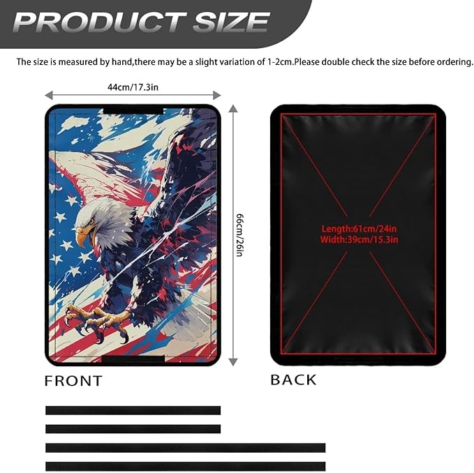 Eagle and American Flag RV Door Window Shade Cover, Foldable Sun Shade Windshield Blackout Shower Curtains Coverage Patriotic Rv Accessories