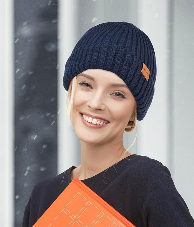 LCZTN Winter Beanie Hat and Touchscreen Gloves Set for Men and Women,Beanie Gloves Set with Warm Knit Fleece Lined