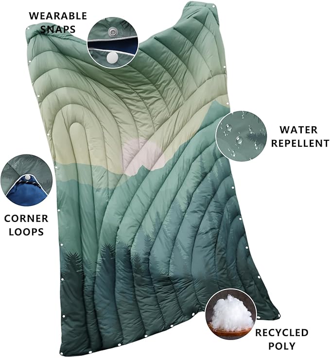 Camping Blanket,Lightweight Puffy Printed Camping Blanket Packable Outdoor Blanket for Camping,Traveling, Stadium, Hiking, Picnics