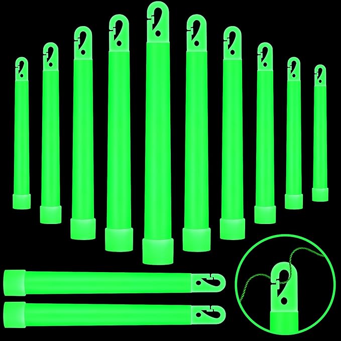 Sotiff 6" Bright Large Glow Sticks Bulk Glow Emergency Glowsticks Snap Military Grade Lights Sticks Long Last Survival Kits for Hiking Party Camping Activities