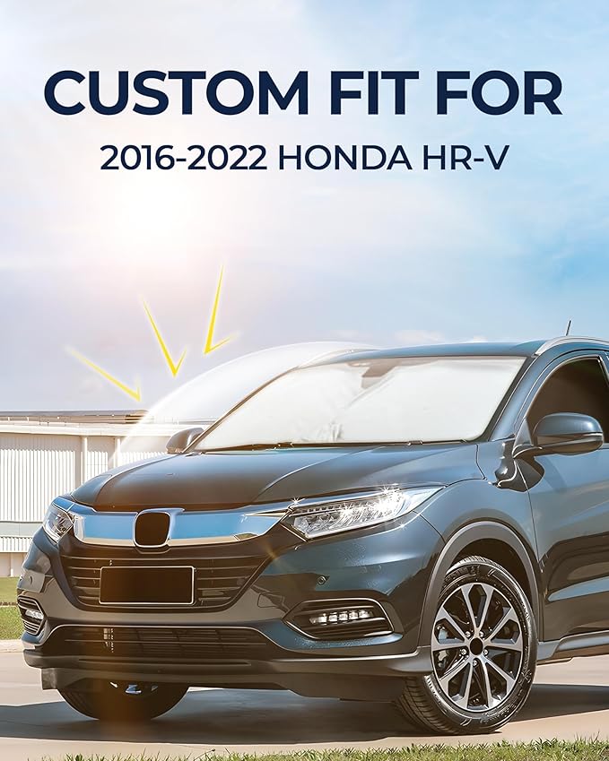 for Honda HR-V 2016-2022 Car Window Shades, 6pcs Privacy Sun Shade Set for Front Windshield Side and Rear Windows, Full Window Covers Keeps Vehicle Cool for Camping Napping