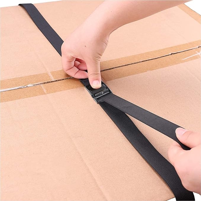 Tie Down Strap,Lashing Straps with Adjustable Buckle Heavy Duty Secure Straps up to 600 lbs for Cargo, Luggage, Bicycles, Motorcycles, Truck, SUV, Car Roof Rack, Canoe (Black, 9.8ft)