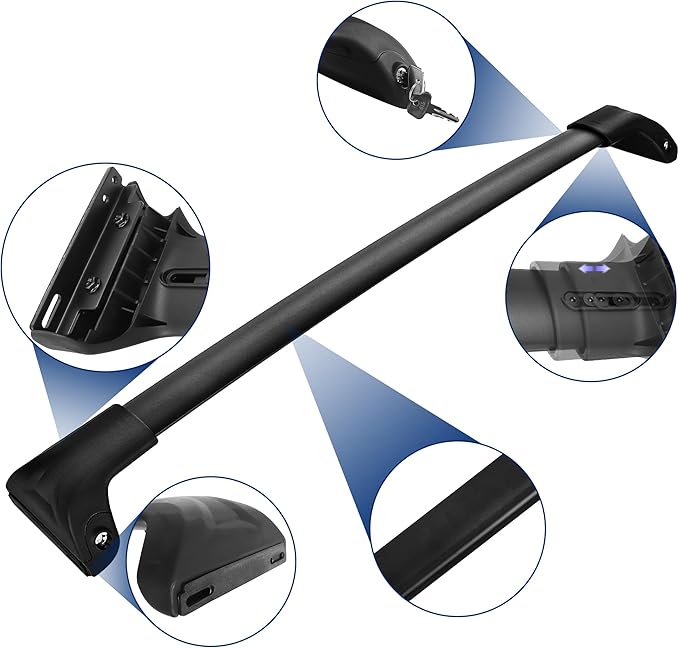 FLYCLE 300lbs Lcokable Roof Rack Crossbars Fit for 2016-2019 Explorer, Aluminum Heavy Duty Cross Bars Rooftop Luggage Kayaks Bicycles Snowboard Canoe Carrier Cargo Bag