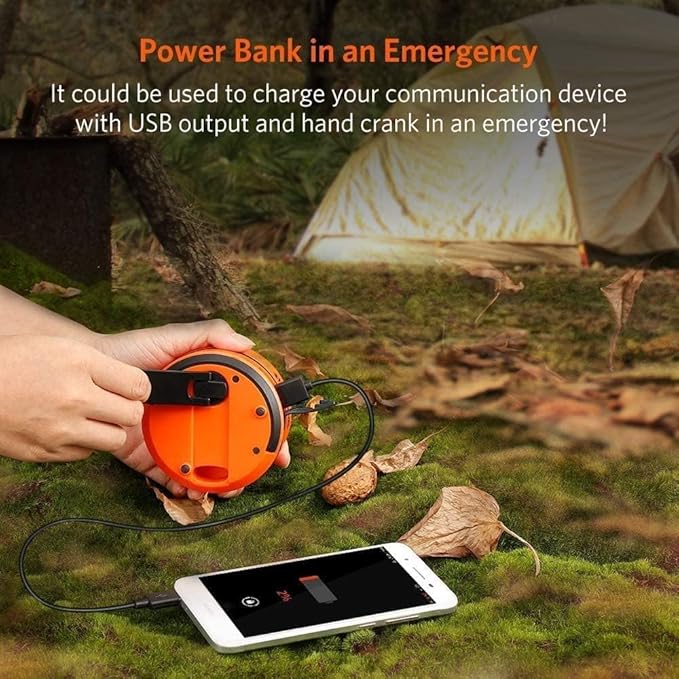 THORFIRE Collapsible LED Camping Lantern Rechargeable, Portable Hand Crank Lantern Flashlight with 4 Light Modes for Power Outage, Hiking, Emergency, Fishing (2 Pack)