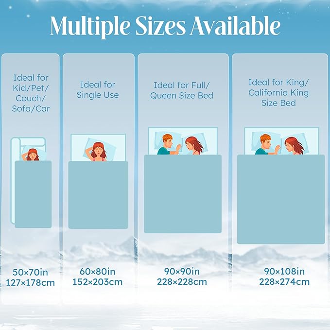 OIGAE Cooling Blanket for Hot Sleepers - Soft & Lightweight Summer Cold Blanket for Night Sweats | Perfect for Bed, Couch, Sofa (Blue, Twin 60" x 80")