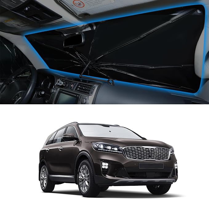 Windshield Sun Shade Umbrella Accessories Compatible with 2016 2017 2018-2020 Sorento for Kia Foldable Sunshade Sun Visor Blocks UV
