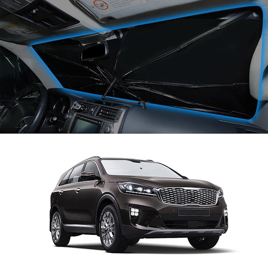 Windshield Sun Shade Umbrella Accessories Compatible with 2016 2017 2018-2020 Sorento for Kia Foldable Sunshade Sun Visor Blocks UV