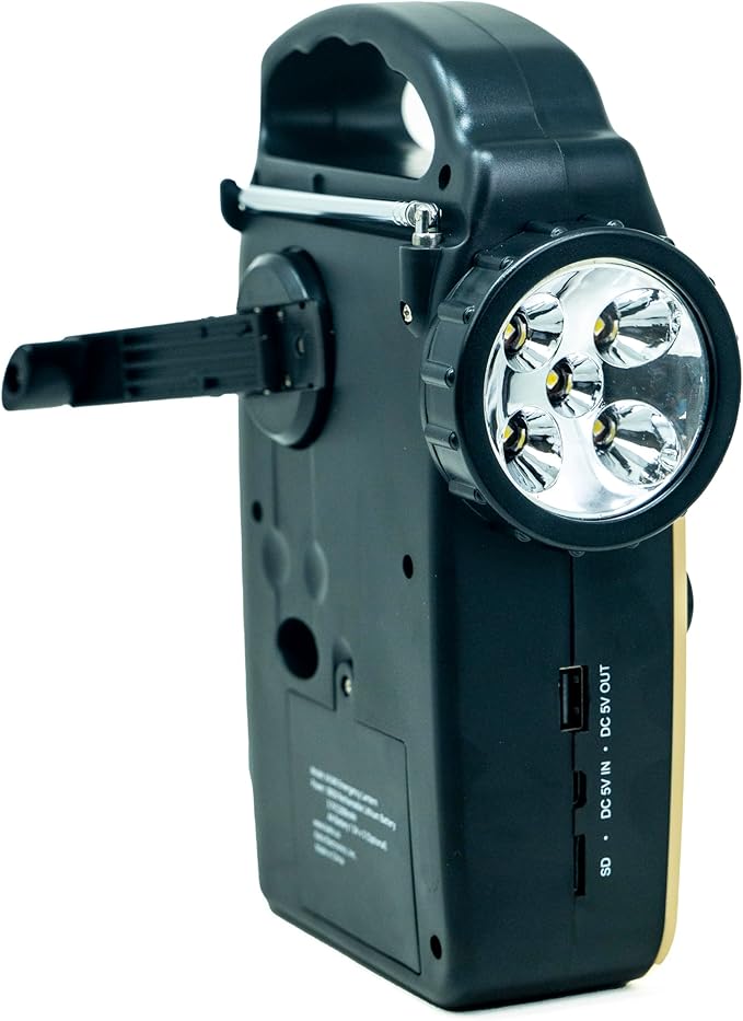 Kaito KA340 Solar Dynamo Hand Crank Rechargeable LED Camping Lantern for Emergency AM/FM/SW NOAA Weather Alert Solar Radio with Bluetooth, Flashlight, Phone Charger, MP3 Player & Siren (Green)