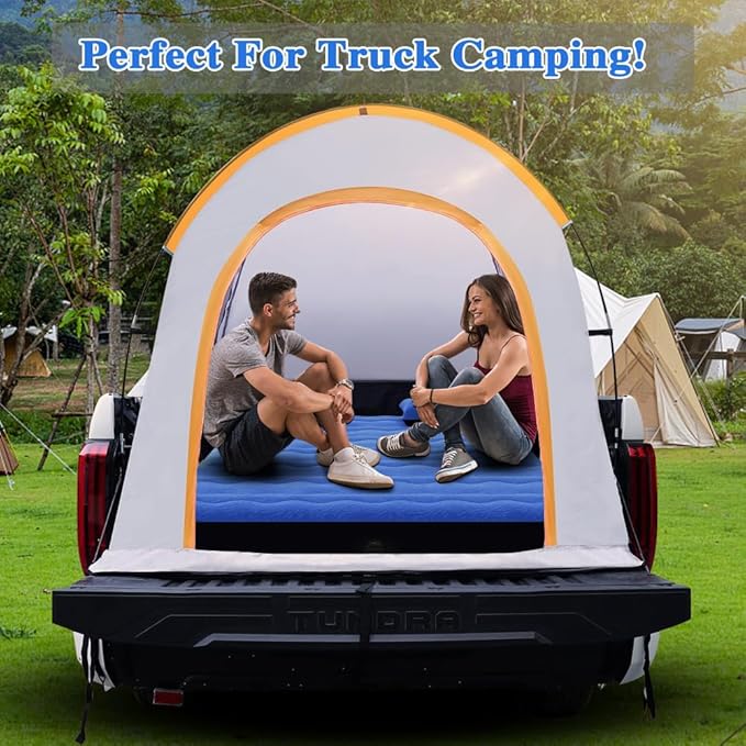 hufaut Camping Pickup Truck Bed Air Mattress Thicken Sleeping Pad for 5.5-5.8Ft Full-Size Short Truck Beds Outdoor Camping Car Travel(Navy Blue)