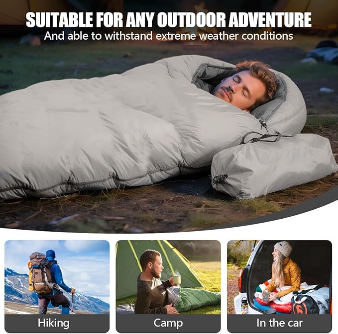 OBTANIM Sleeping Bags Portable Waterproof Camping Sleeping Bag for Adults Kids 4 Seasons Cold Weather or Warm Backpacking Hiking Travel Indoor Outdoor Use