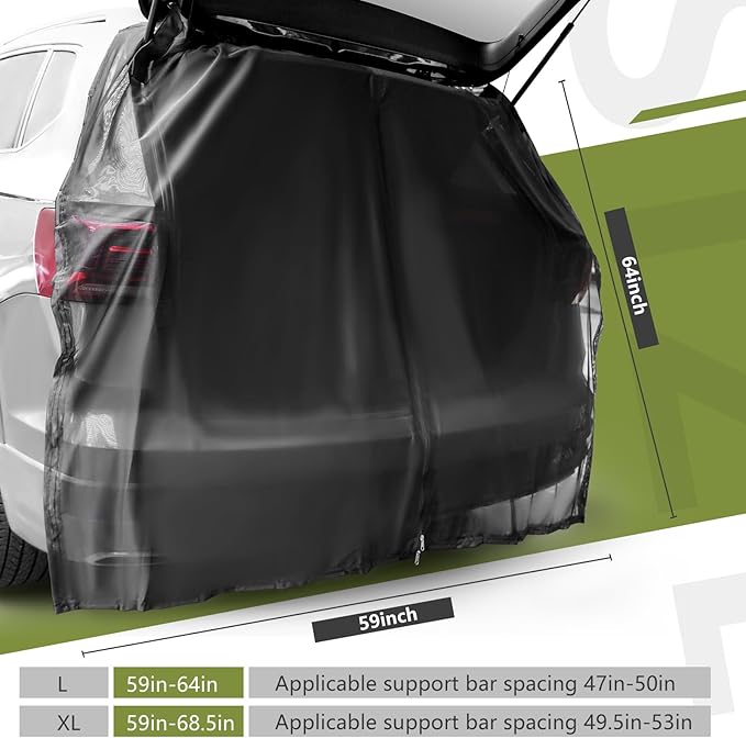 Yahenda SUV Tailgate & Window Mosquito Net Set – 6-piece Car Camping Sunshade for Outdoor Travel, Quick Install, Breathable & Durable(Large)