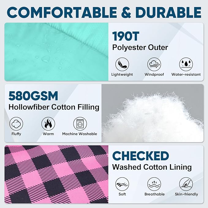 PTEROMY Sleeping Bags for Adults, Lightweight and Machine Washable, Water Resistant Backpacking Camping Sleeping Bag for Warm Cold Weather, Camping Essentials for Hiking Travel