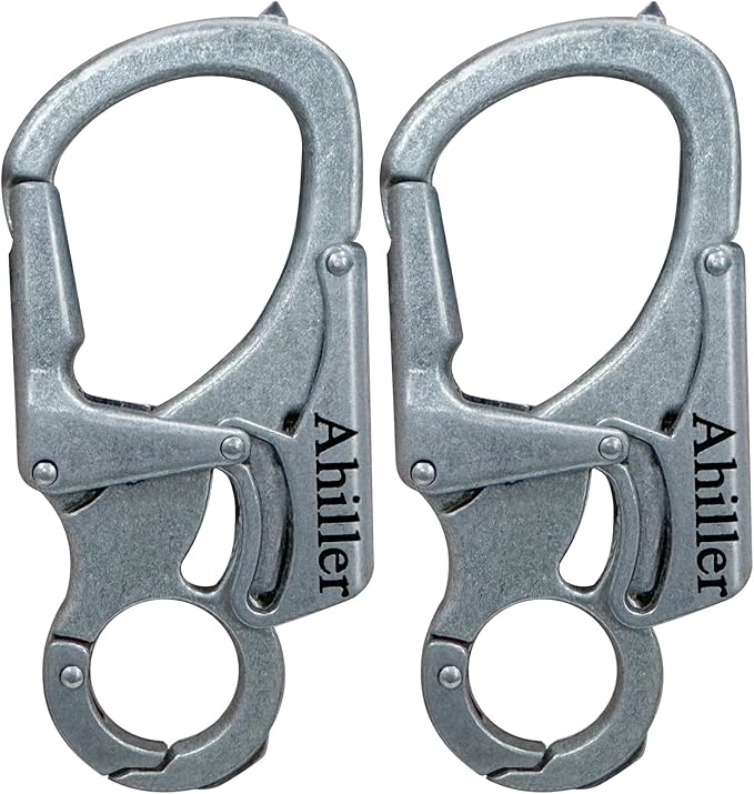 Ahiller Carabiner Keychain Clip, Double Lock Designed - Tungsten Steel Tip, Multifounction Tools for Camping, Hiking, Fishing, Outdoor Survival