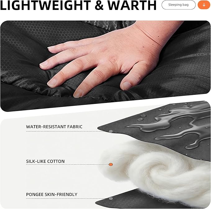 Sleeping Bags for Adults Cold Warm Weather,Backpacking Compact Lightweight Camping Sleeping Bag with Compression Sack for Kids,Camping Essentials Gear for Hiking,Travel,Climb,Outdoor, Indoor