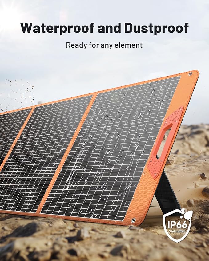 SOLUPUP 200 Watt Portable Solar Panel for Power Station, 24% High Efficiency Foldable Solar Charger with MC4 & USB Outputs, IP66 Waterproof Solar Panels with 4 Kickstands for Trip RV Camping Off Grid