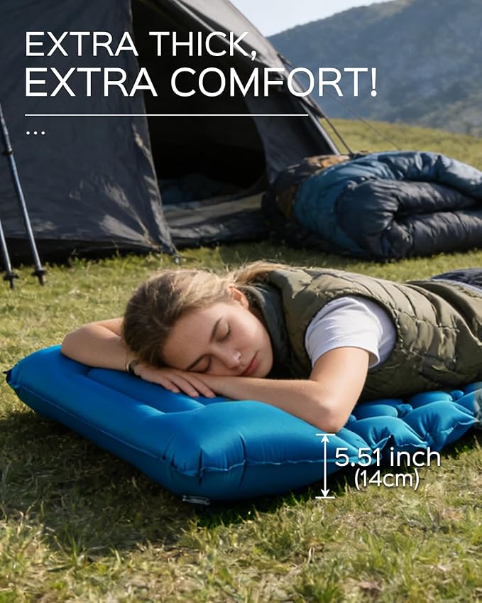 covacure Sleeping Pad for Camping - Ultralight Self-Inflating Camping Pad Mat with Built-in Foot Pump, Durable & Waterproof Air Mattress for Hiking