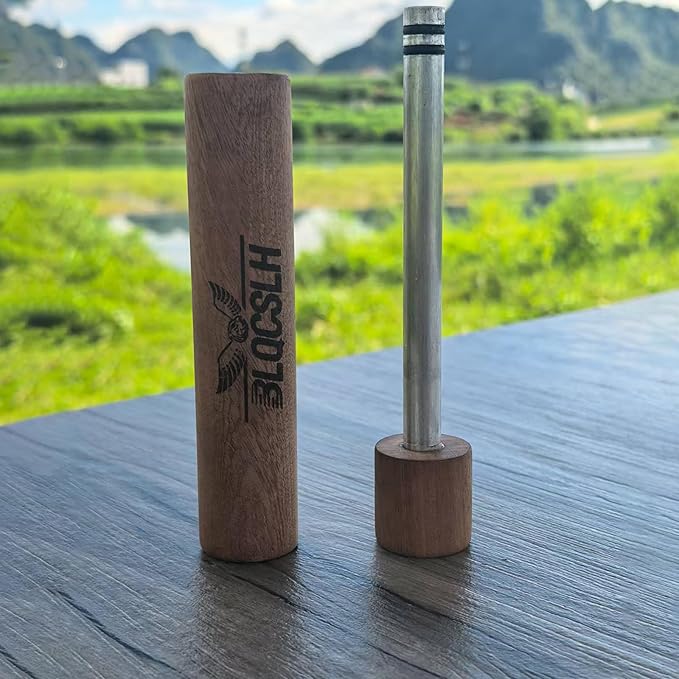 Sapele Wood Fire Piston-Fast Fire Efficiency-Outdoor Emergency Compressed Ignition Fire Starting Tool for Hiking Exploring Campers/Survival/Preppers Scientific Lesson