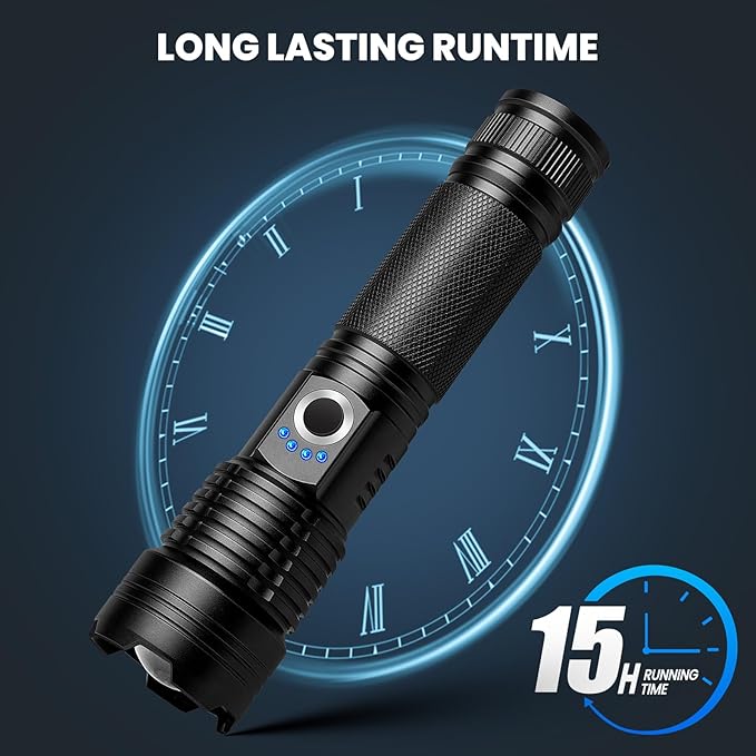 Flashlight Rechargeable 990,000 High Lumens - 3 Pack Bright LED Flash Light with 5 Modes, Handheld Waterproof Linterna for Camping, Home, Outdoor