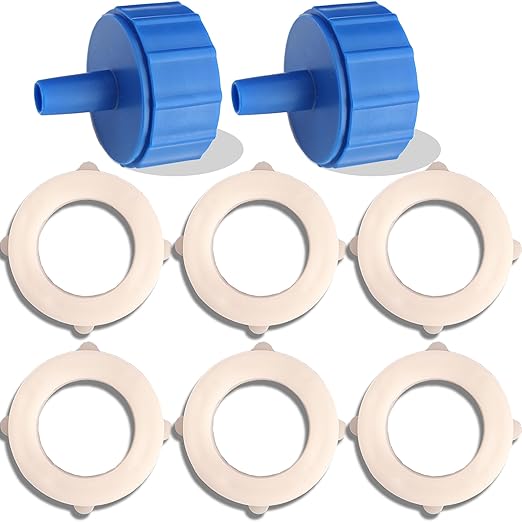 6-Pack Replacement Gasket Seals and 2-Pack Adapters for Sawyer Products Water Filtration System