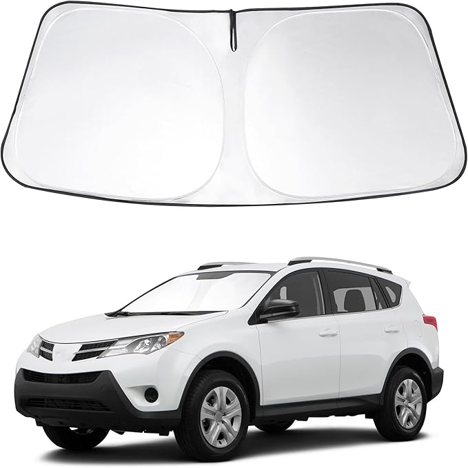 Windshield Sun Shade Custom Fit 2013 2014 2015 2016 2017 2018 Toyota RAV4 Accessories Front Window Sun Blocker Sunshade Protect Car from Sun Rays & Heat Damage