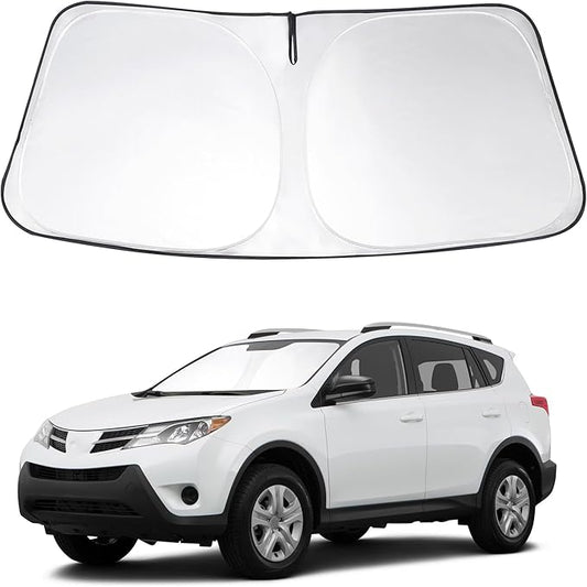Windshield Sun Shade Custom Fit 2013 2014 2015 2016 2017 2018 Toyota RAV4 Accessories Front Window Sun Blocker Sunshade Protect Car from Sun Rays & Heat Damage
