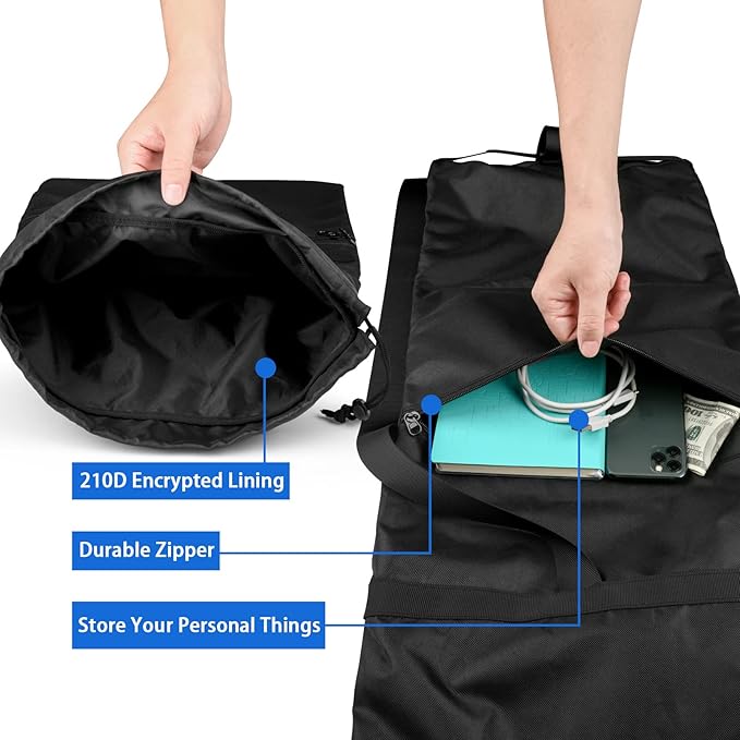 Xxerciz Folding Chair Replacement Bag Lightweight Storage Bag Carrying Bag with Carrying Handles & Extra Zippers Pocket for Foldable Camping Chair, 48 Inches (Chair is not Included)