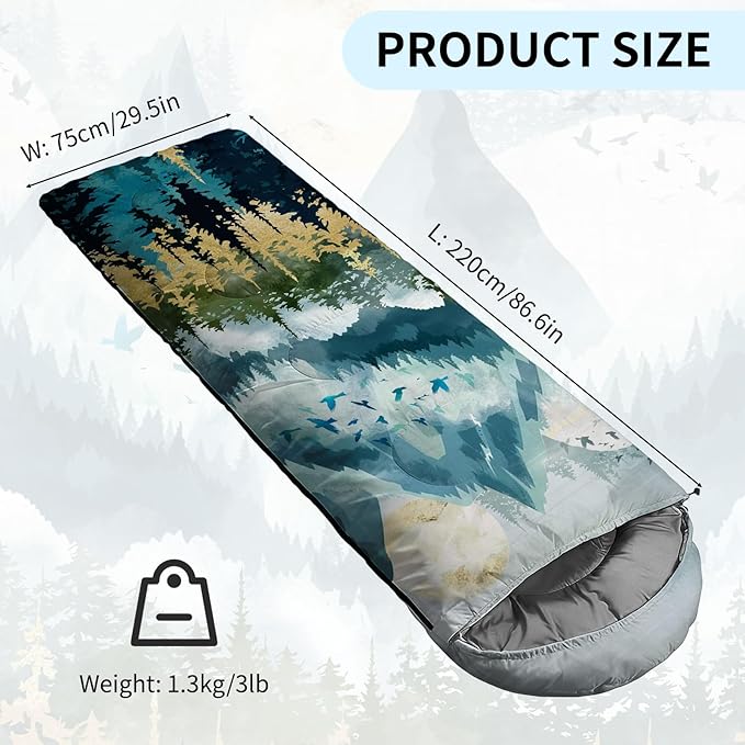 Camping Sleeping Bags, Lightweight Waterproof Sleeping Bag and Compact with Compression Sack for Outdoor