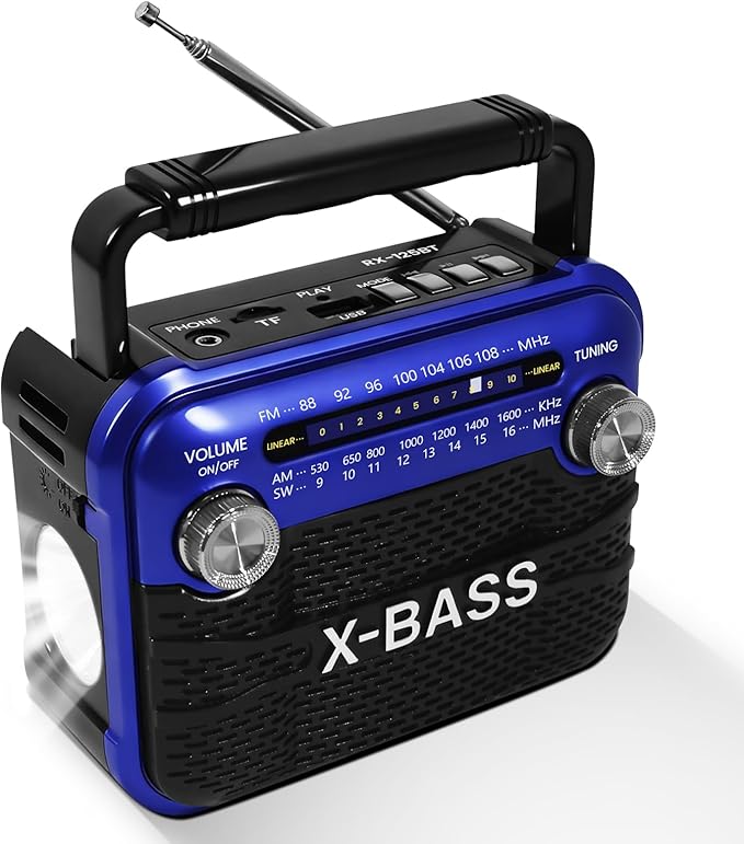 Portable AM/FM/SW Shortwave Radio with Bluetooth 5.0,Support USB/TF Player,D Battery Operated/USB Charge,Digital Tuner & Earphone Jack,Emergency Flashligh, Perfect for Gifts/Elderly/Home