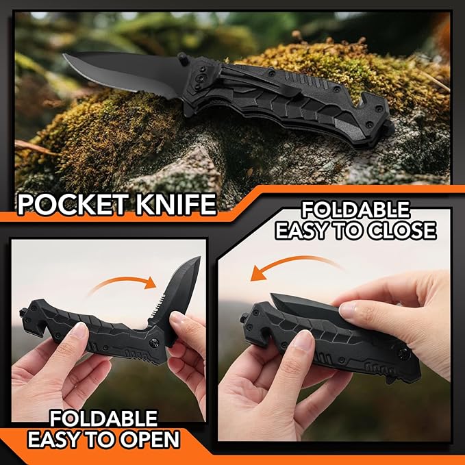 Dusor 19 in 1 Survival Kit Gifts for Men, Father' s Day Gifts from Daughter Son, Hunting Fishing Gift for Dad Husband, Fishing Gear and Equipment, Camping Essentials, Gift for Men Who Have Everything