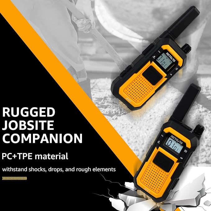 Retevis RB48 Heavy Duty Walkie Talkies, Waterproof Two Way Radio, Advanced Triple Proof & Floating, 2000 mAh, Emergency, 2 Way Radio Long Range for Job Site (4 Pack) Yellow
