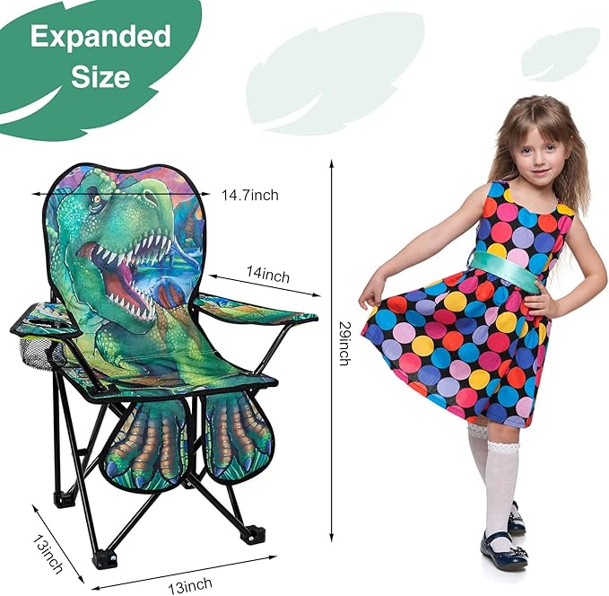 KABOER Kids Outdoor Folding Lawn and Camping Chair with Cup Holder and Carrying Bag, Children's Camping Chairs