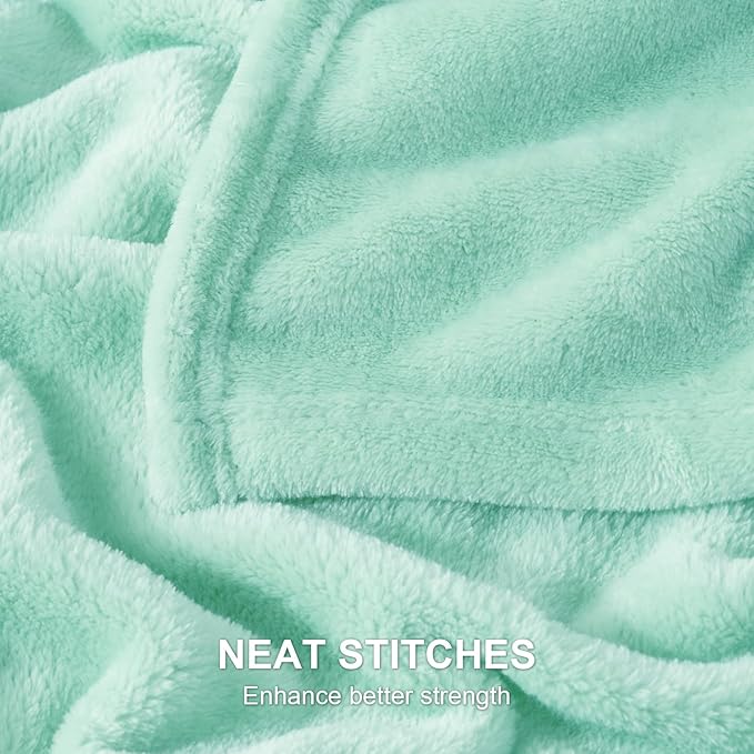 Hansleep Fleece Lake Green Twin Blanket, Super Soft Flannel Fuzzy Plush Cozy Blanket for All Seasons, Lake Green, Twin 60x80 Inches