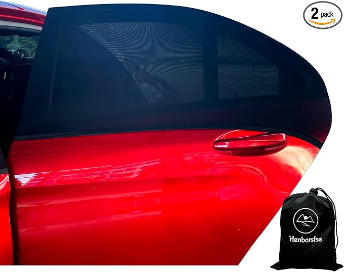 2Pack car Side Window sunshades,Premium Rear Privacy Screens for Sedans,Double Layer Breathable Elastic Spandex mesh,Bug Insect Protection,Outdoor Camping Travel Essential(Max43.5 * 30.5")