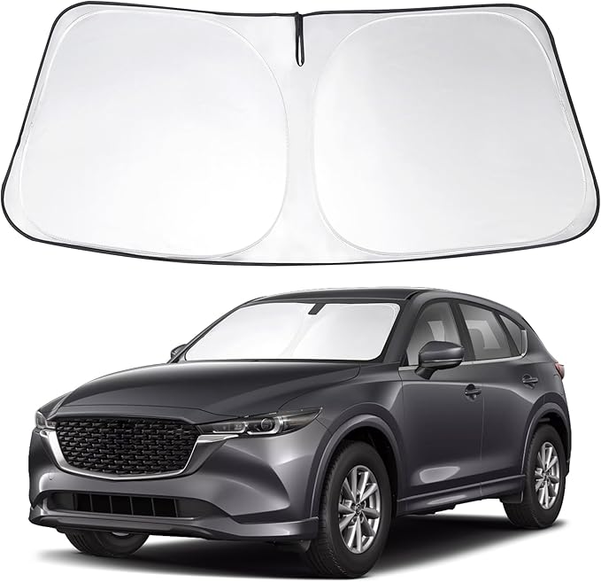 Windshield Sun Shade Custom Fit 2017-2023 2024 2025 2026 Mazda CX5 CX-5 Accessories Front Window Sunshade Shield Blocker Keeps Car Cool