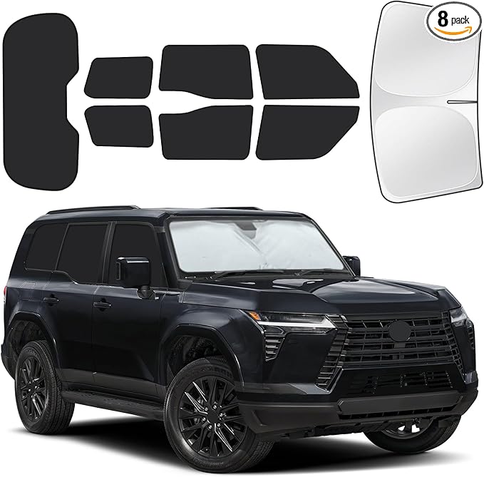 for Lexus Lexus GX 2024-2025 Car Window Shades, 8pcs Privacy Sun Shade Set for Front Windshield Side and Rear Windows, Full Window Covers Keeps Vehicle Cool for Camping Napping